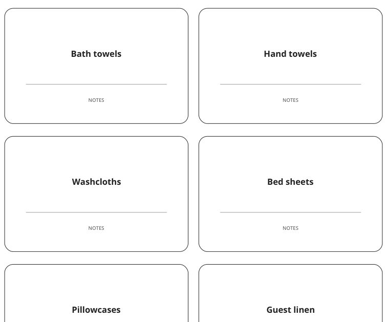 Preview of Linen cupboard shelf labels