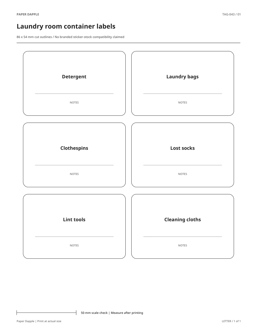 Preview of Laundry room container labels
