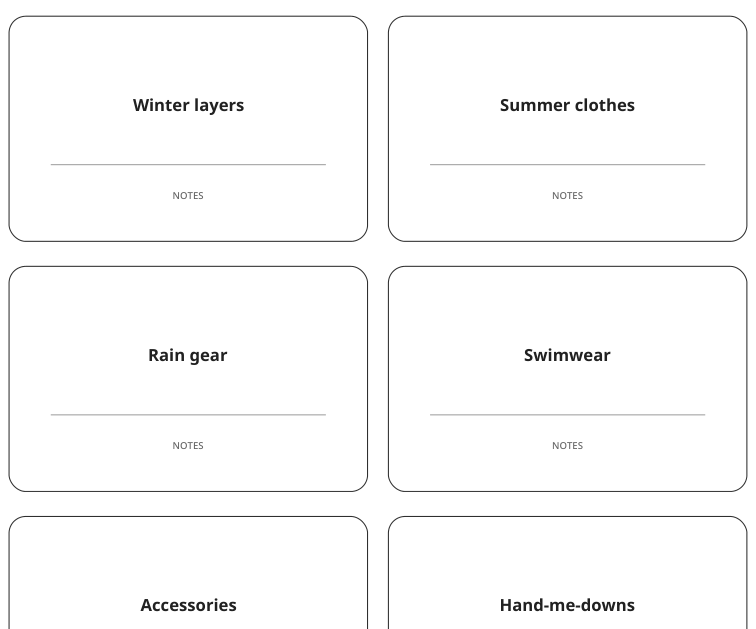 Preview of Seasonal clothing storage labels