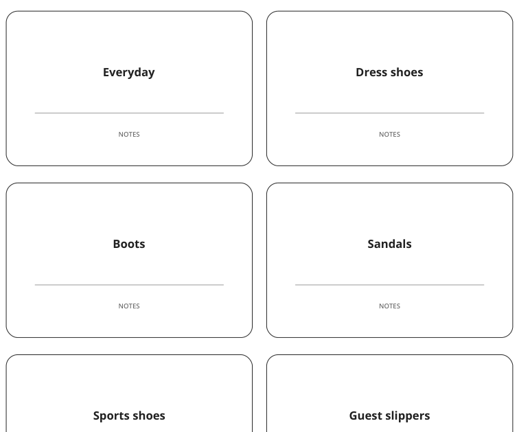 Preview of Shoe storage box labels