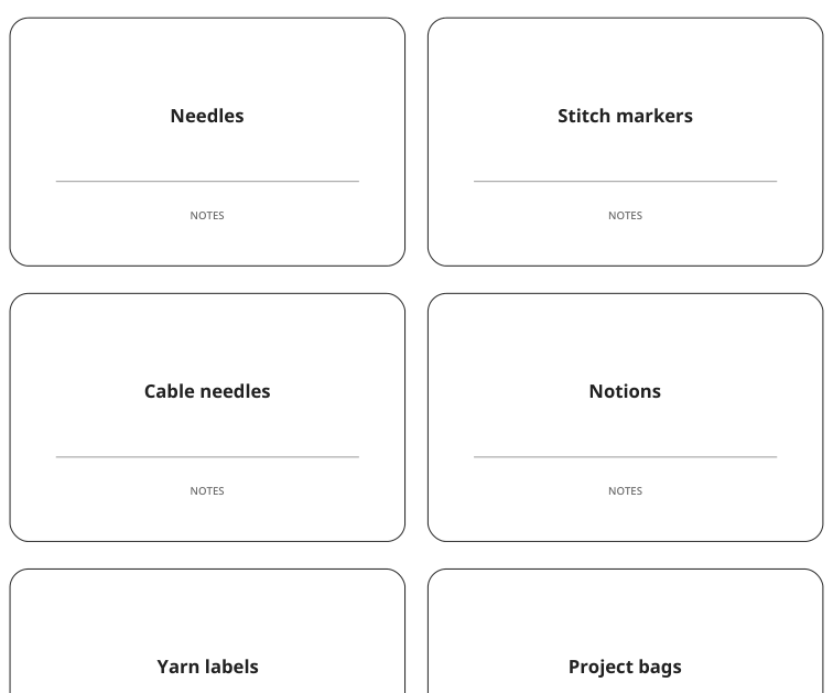 Preview of Knitting supply labels