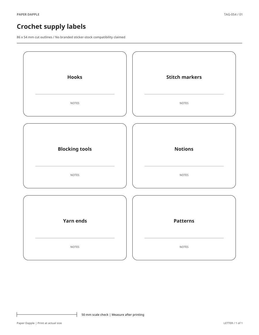 Preview of Crochet supply labels