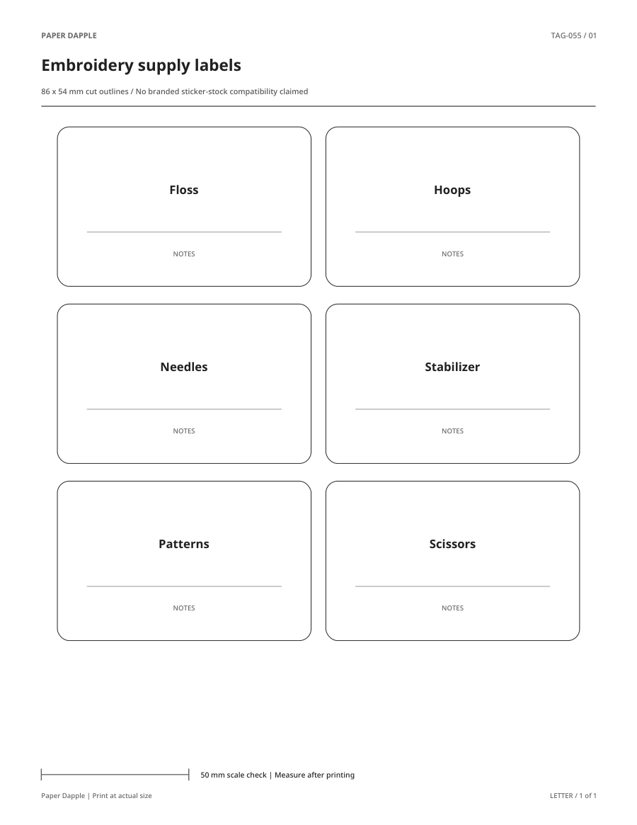 Preview of Embroidery supply labels