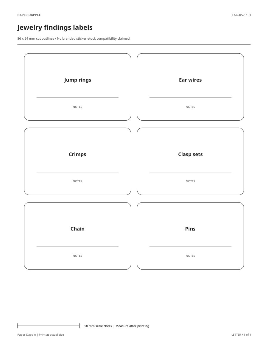 Preview of Jewelry findings labels