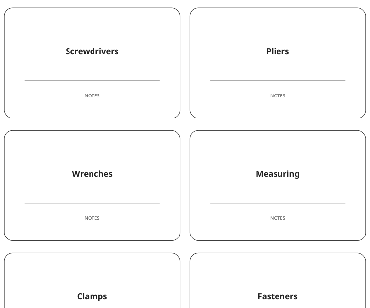 Preview of Hand-tool drawer labels