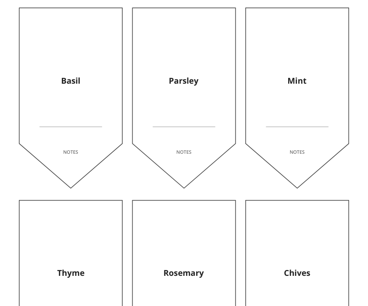 Preview of Culinary herb stake labels