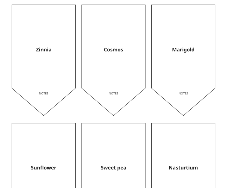 Preview of Flower seedling stake labels