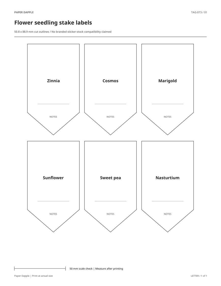 Preview of Flower seedling stake labels