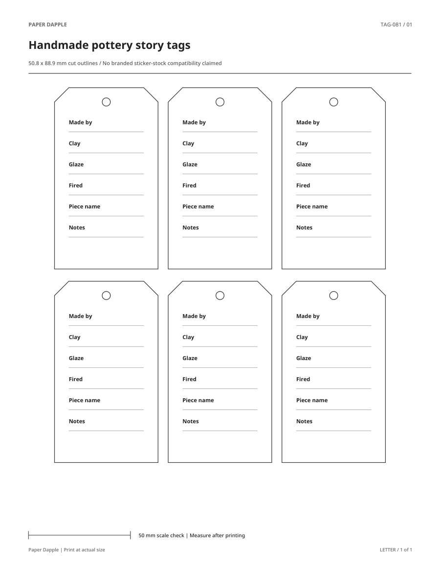 Preview of Handmade pottery story tags