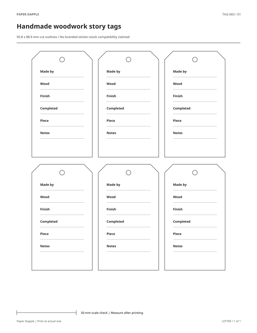 Preview of Handmade woodwork story tags
