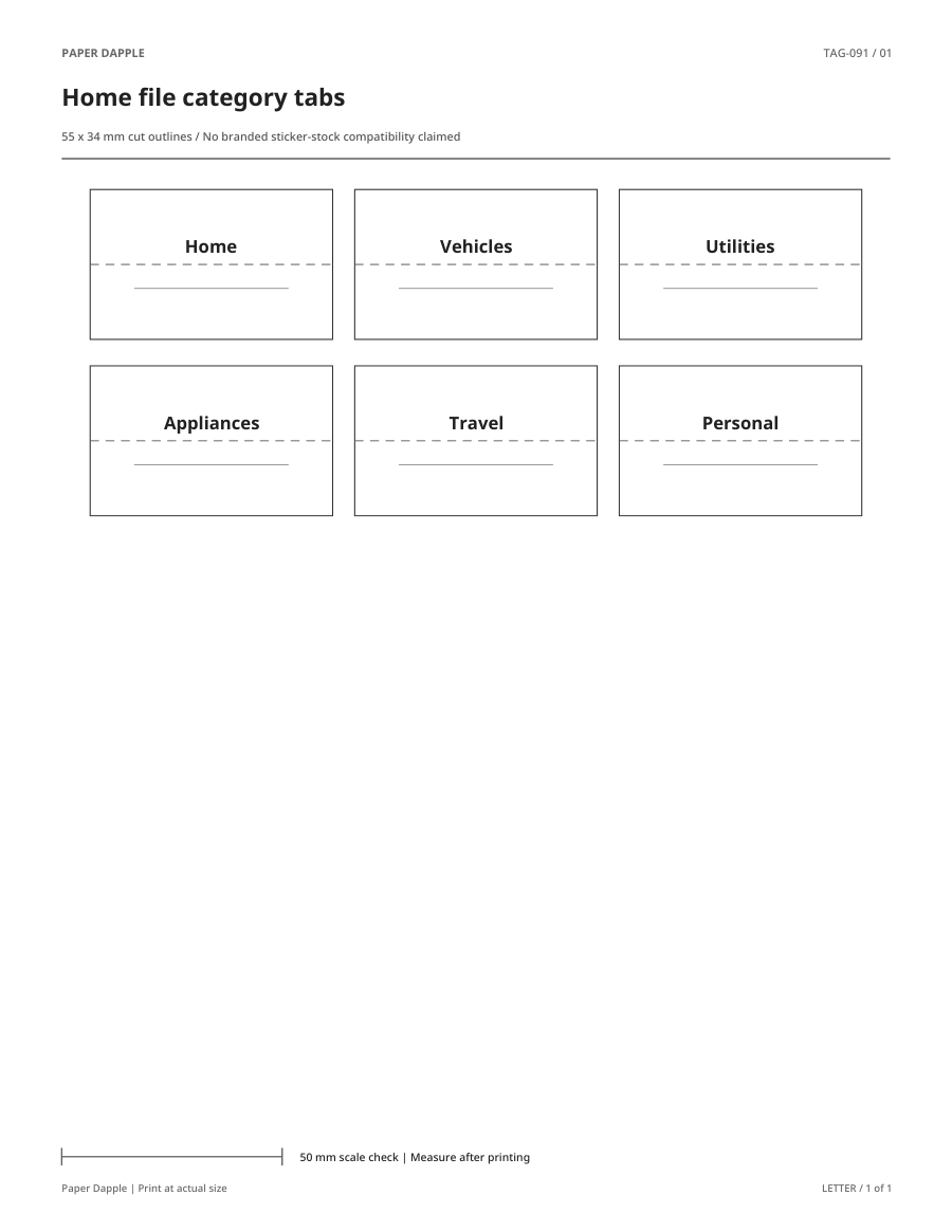 Preview of Home file category tabs