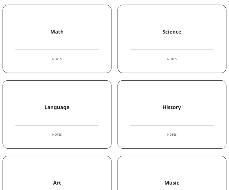 Preview of Student subject binder labels