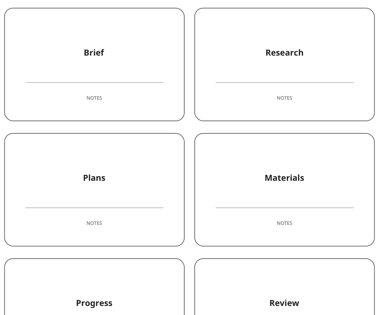 Preview of Project binder section labels