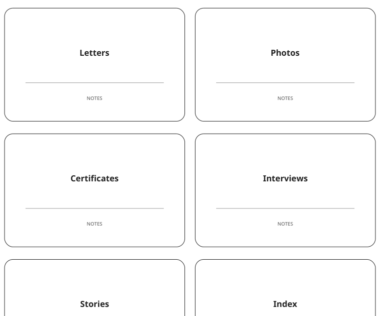 Preview of Family archive folder labels
