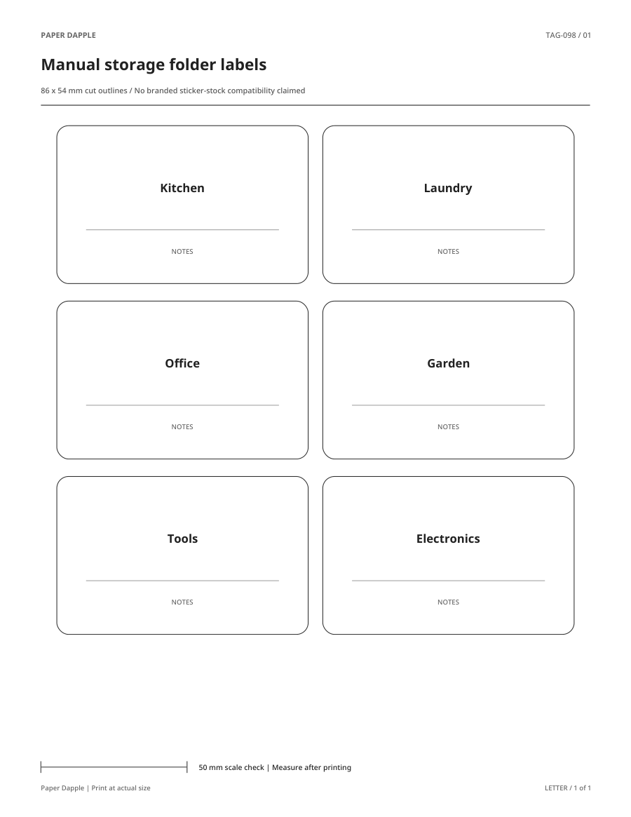 Preview of Manual storage folder labels