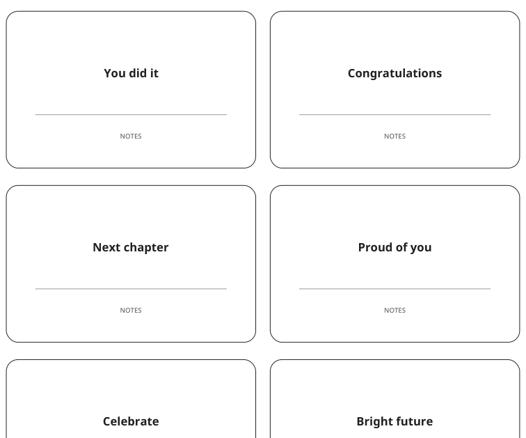 Preview of Graduation gift tag messages
