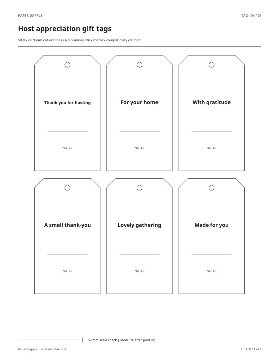 Preview of Host appreciation gift tags