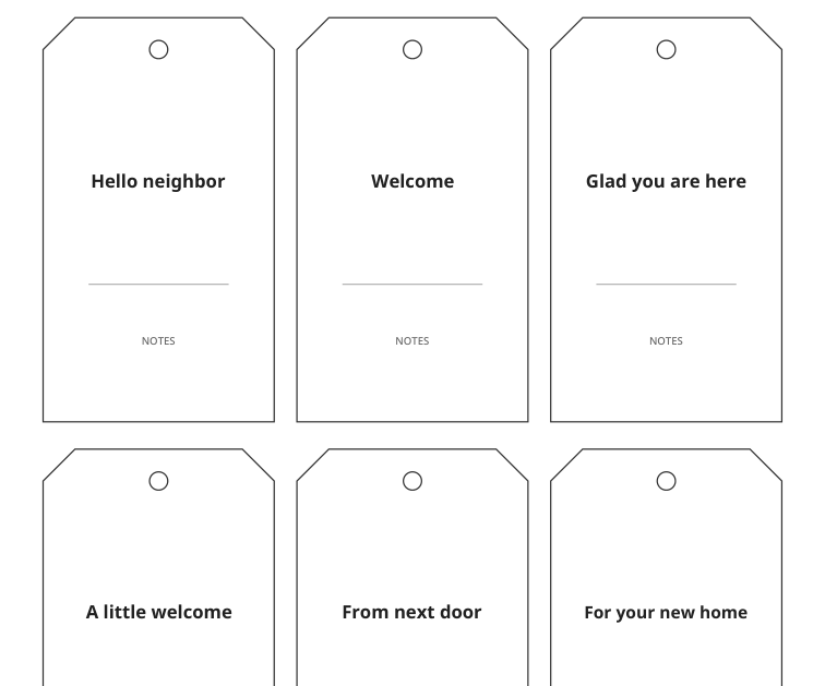 Preview of Neighbor welcome gift tags
