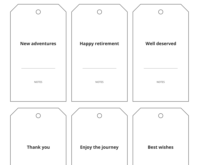 Preview of Retirement celebration tags