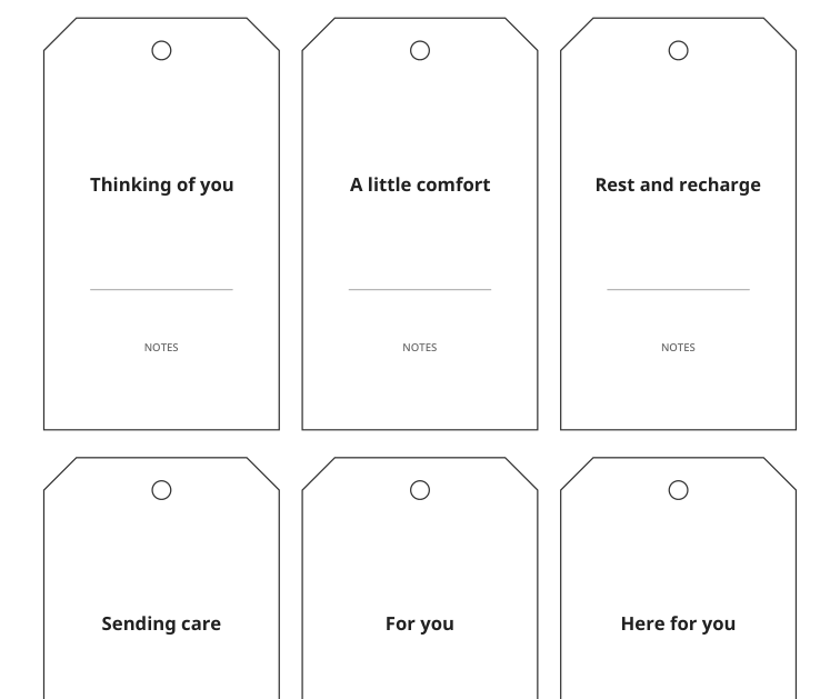 Preview of Get-well care package tags