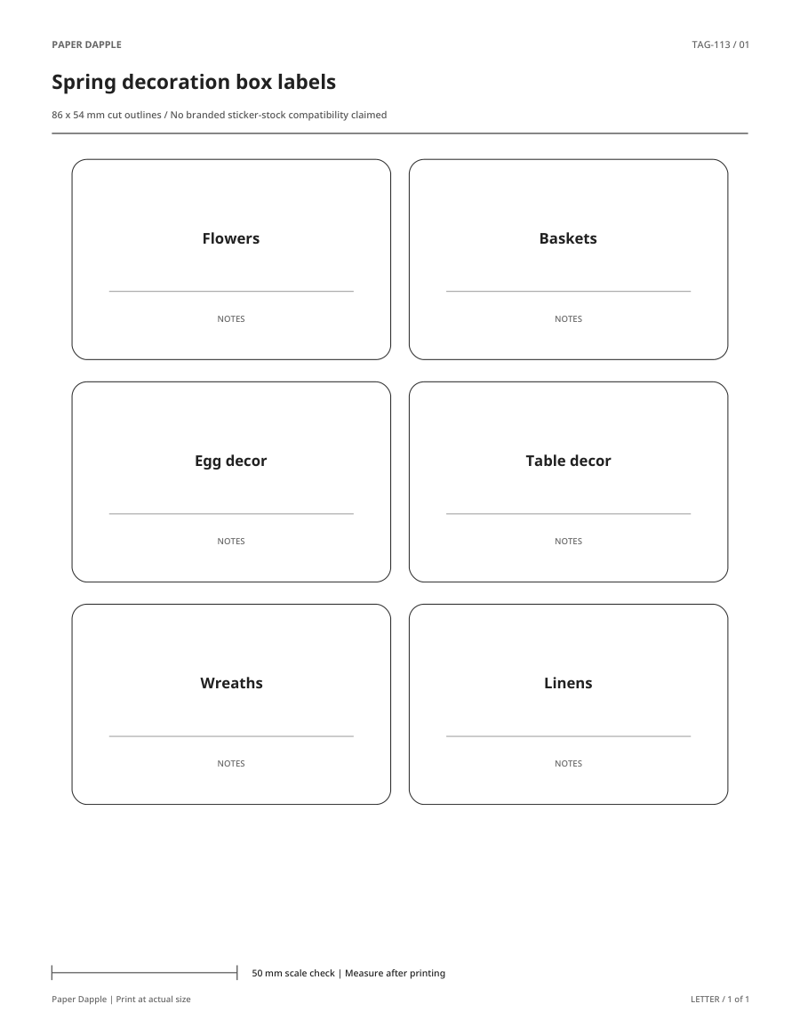 Preview of Spring decoration box labels