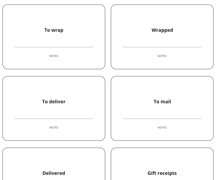 Preview of Holiday gift sorting labels