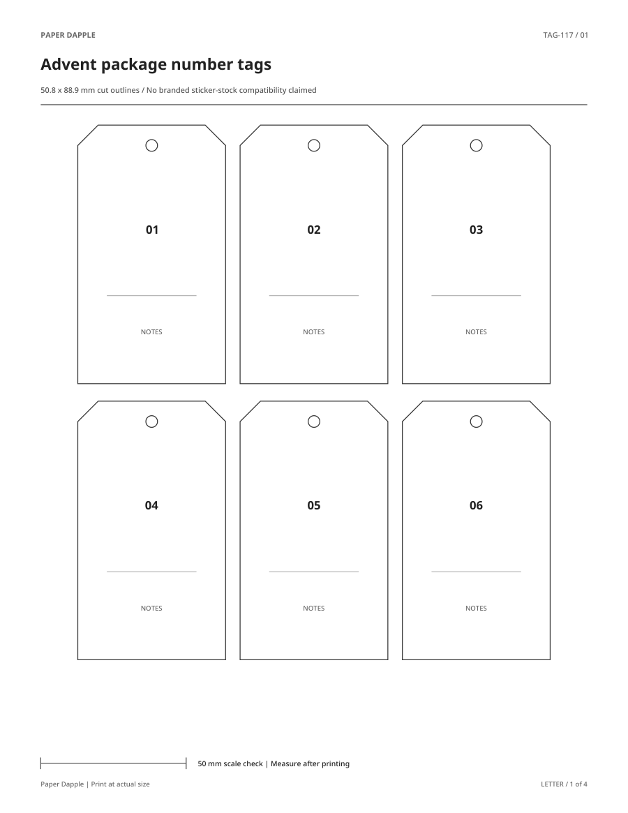 Preview of Advent package number tags