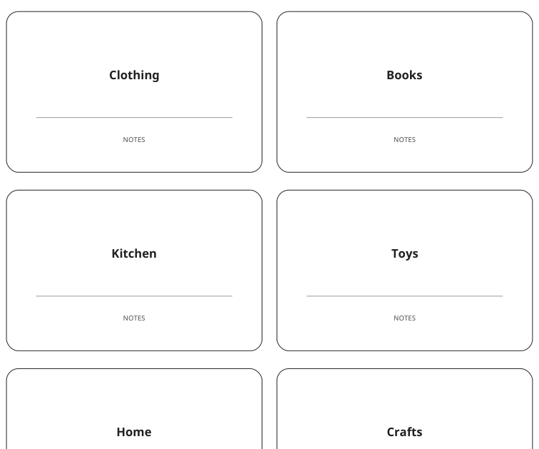 Preview of Donation bag category labels