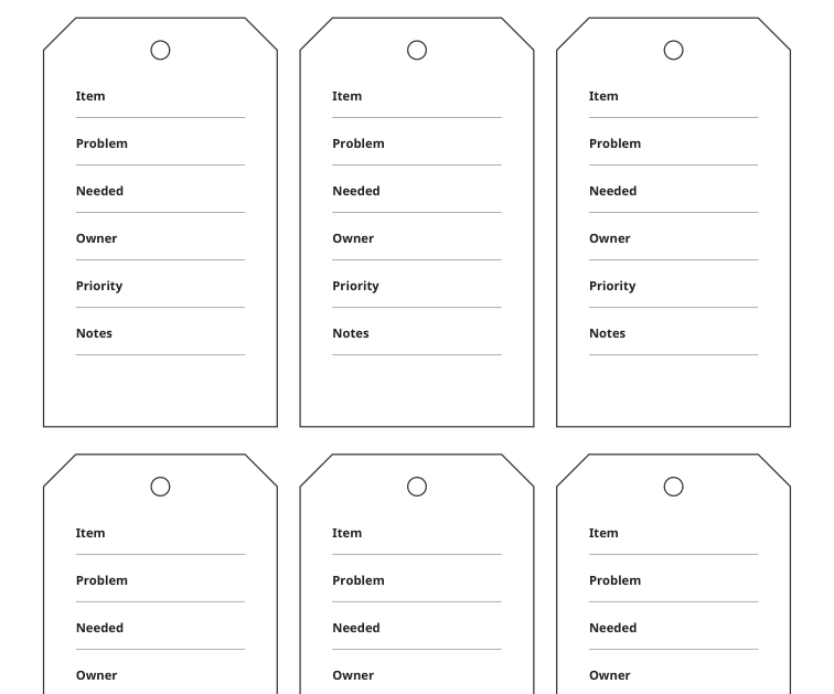 Preview of Repair basket item tags