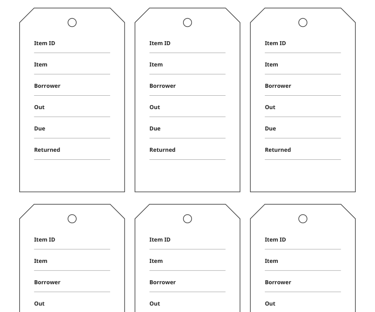 Preview of Borrowing library equipment tags