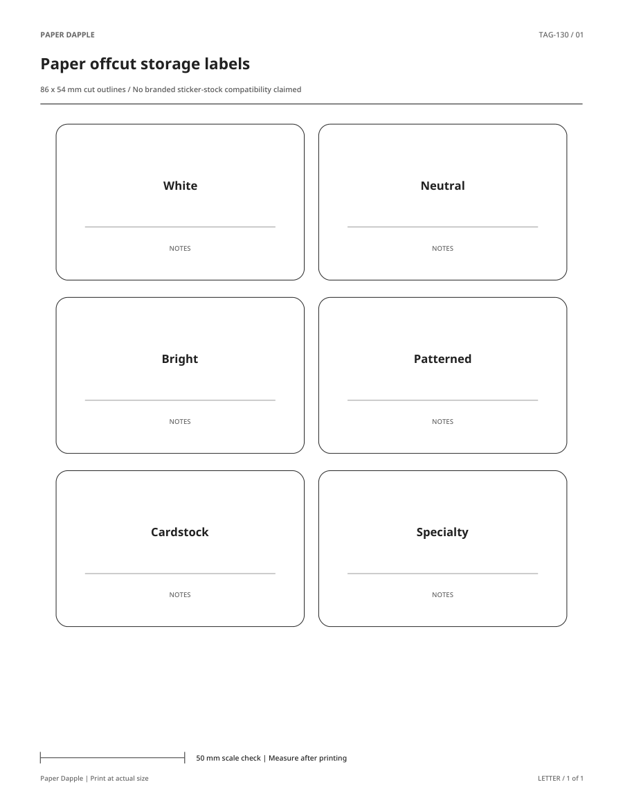 Preview of Paper offcut storage labels