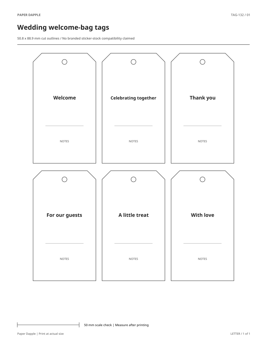Preview of Wedding welcome-bag tags