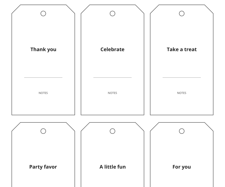 Preview of Birthday favor message tags