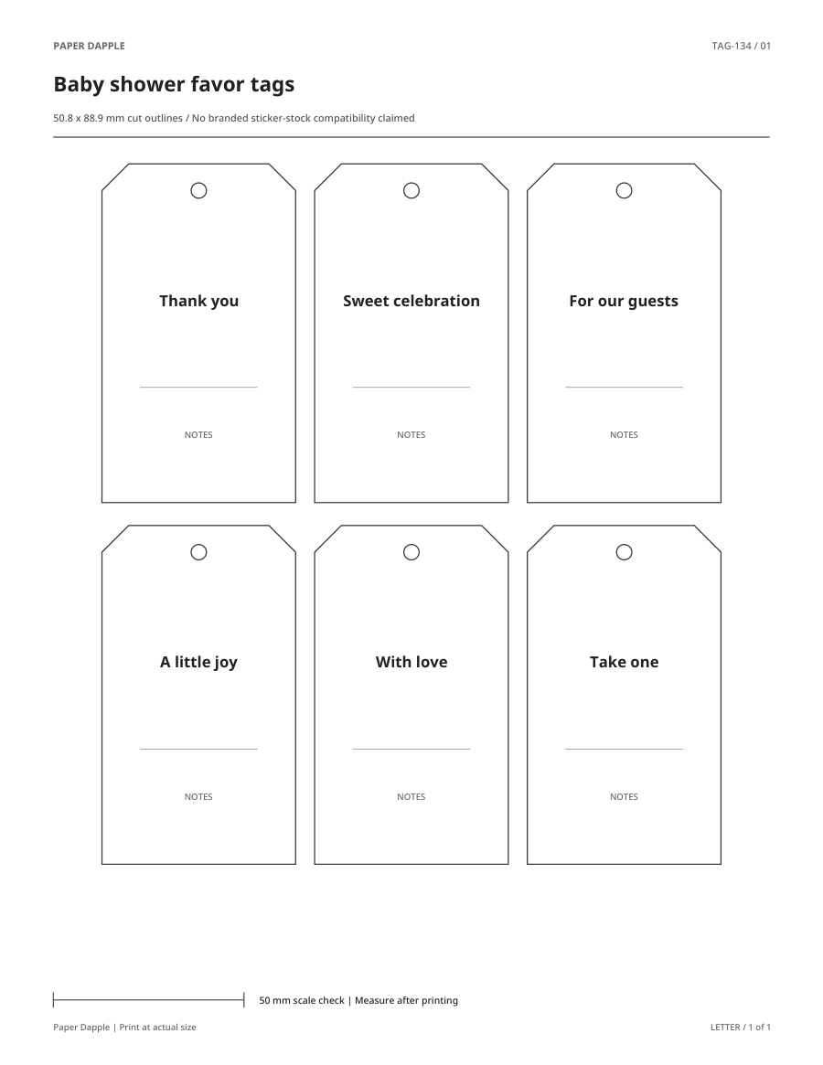 Preview of Baby shower favor tags