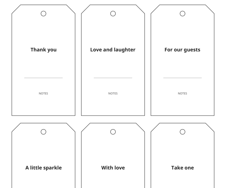 Preview of Bridal shower favor tags