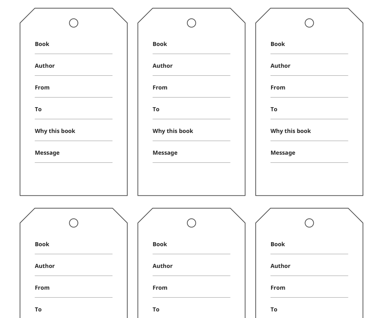 Preview of Book club exchange tags
