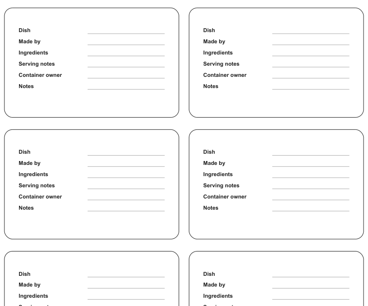 Preview of Potluck dish transport labels
