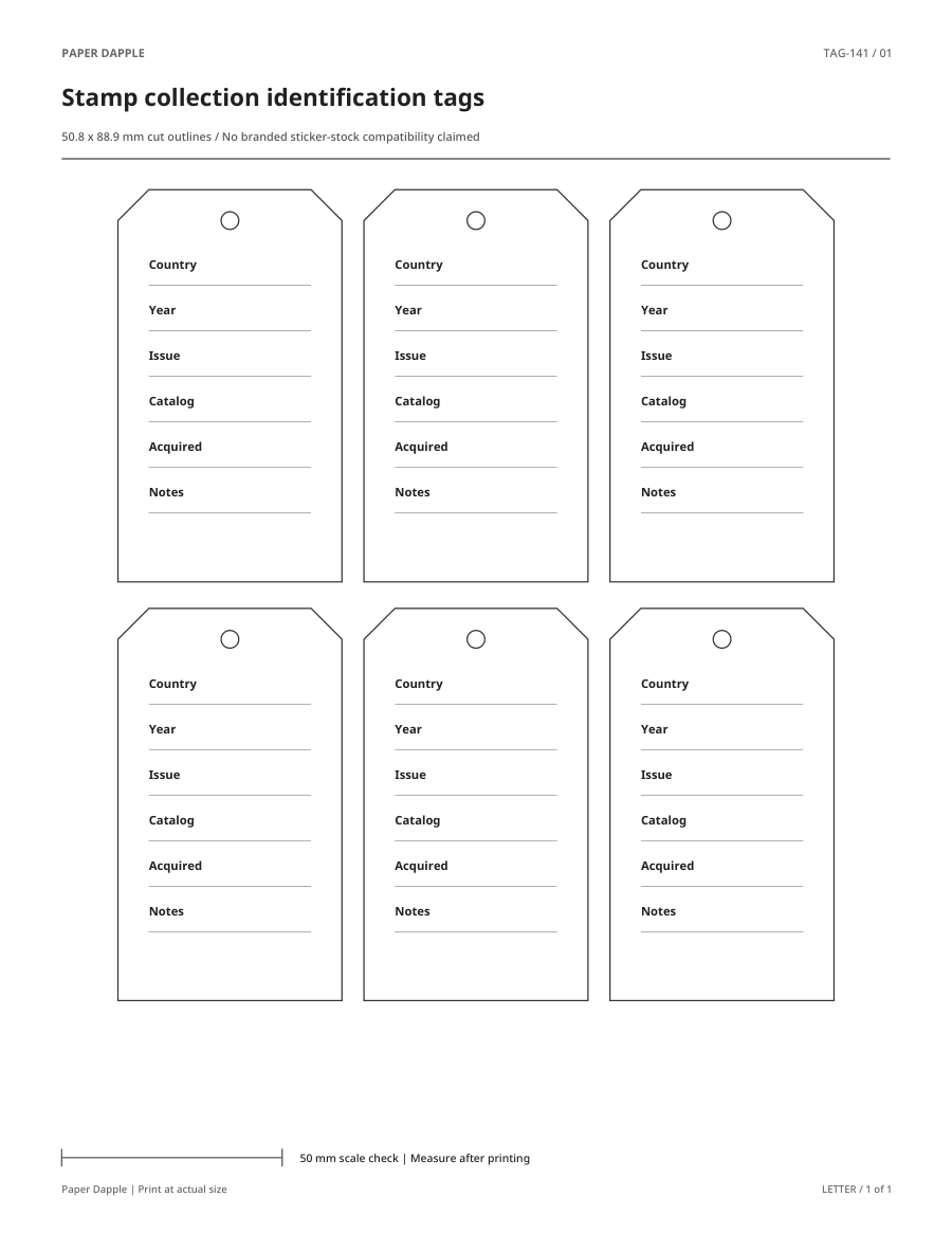 Preview of Stamp collection identification tags