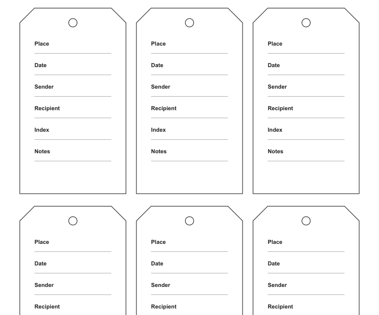 Preview of Postcard collection index tags