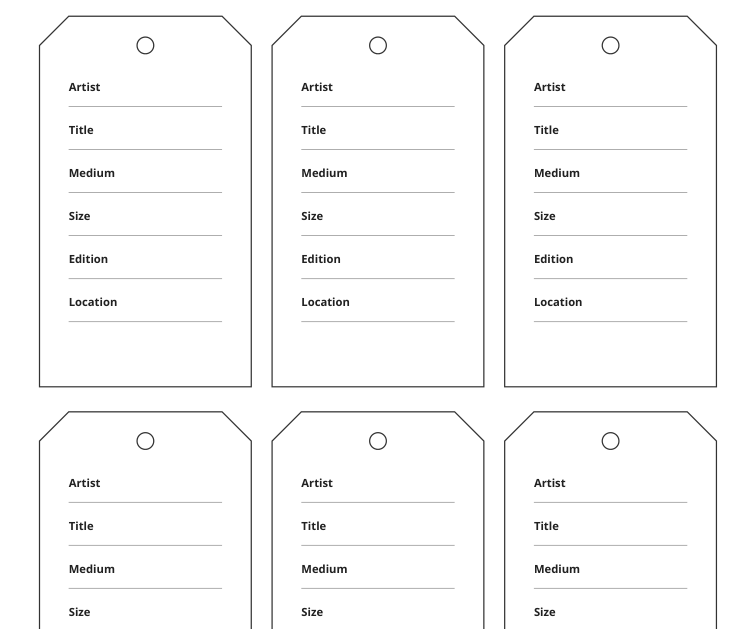 Preview of Art print inventory tags