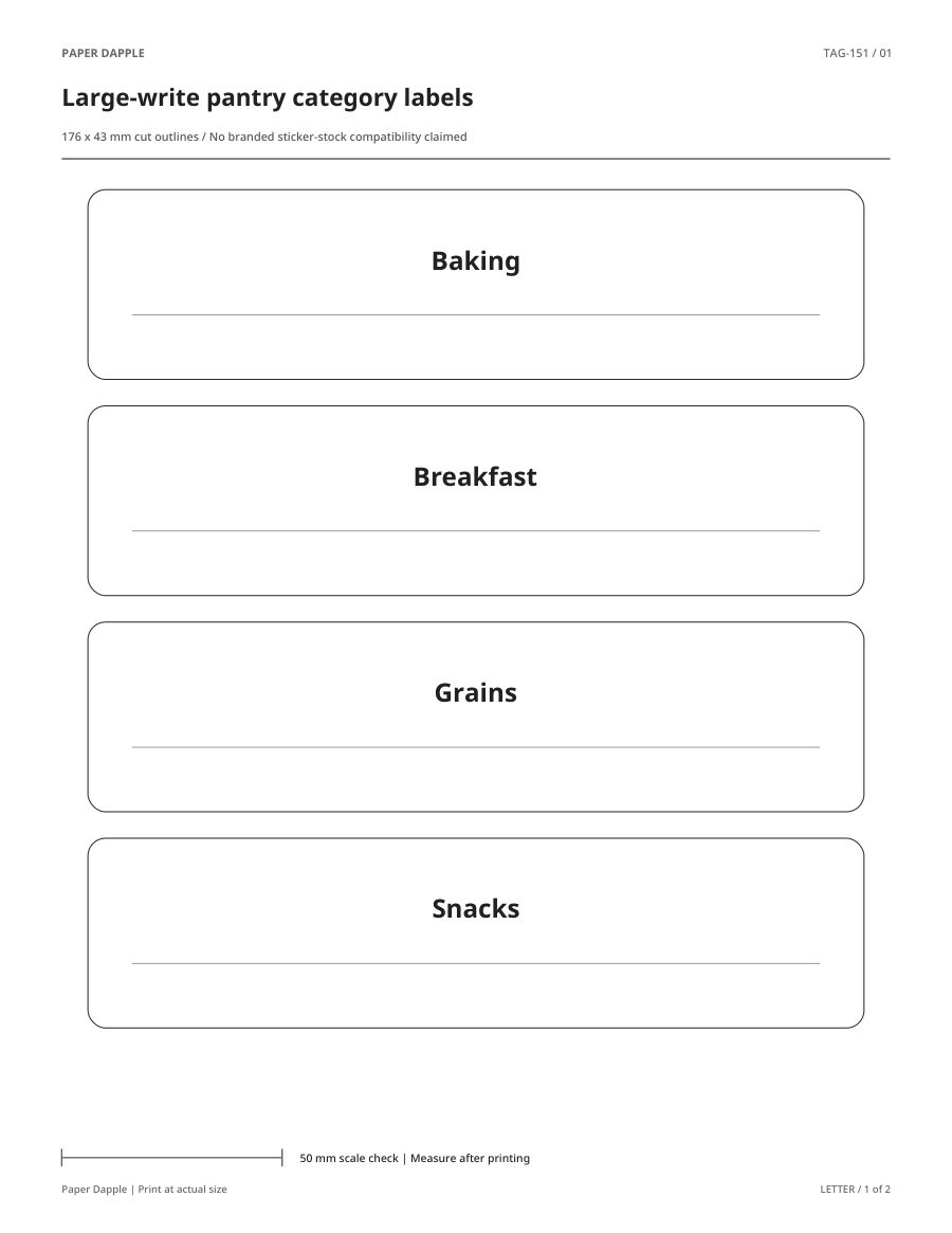 Preview of Large-write pantry category labels