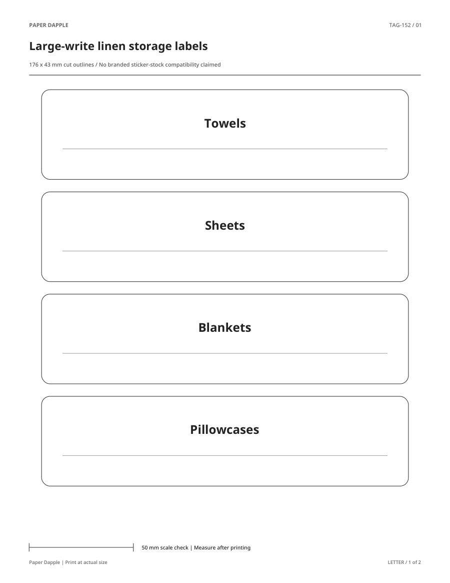 Preview of Large-write linen storage labels