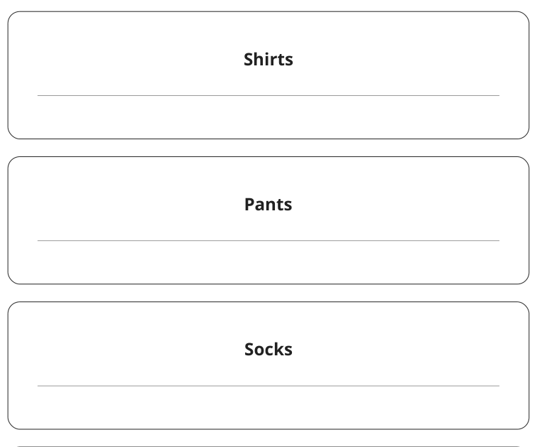 Preview of Large-write clothing category labels