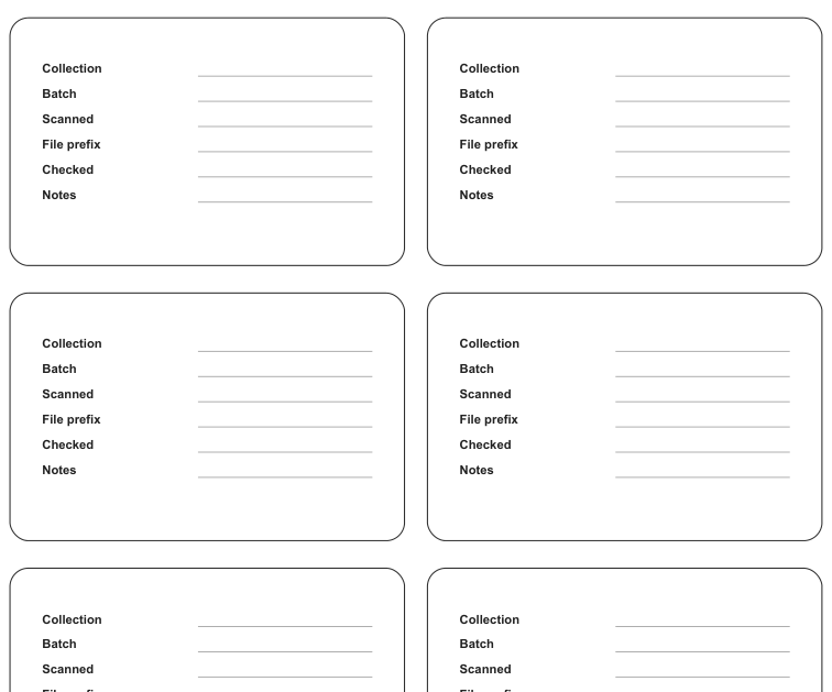 Preview of Photograph digitization batch labels