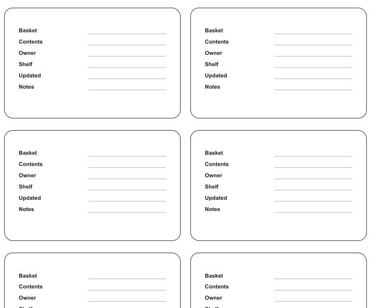 Preview of Clip-on basket label inserts