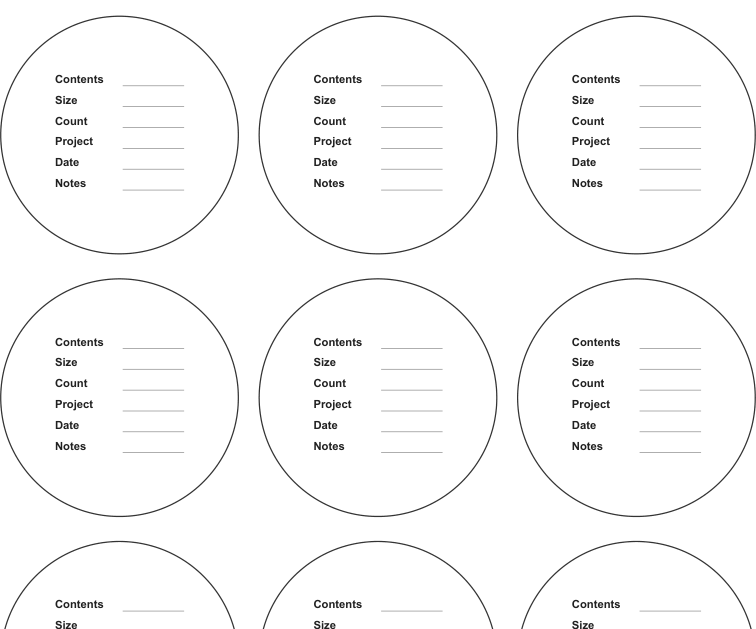 Preview of Storage tube end-cap labels