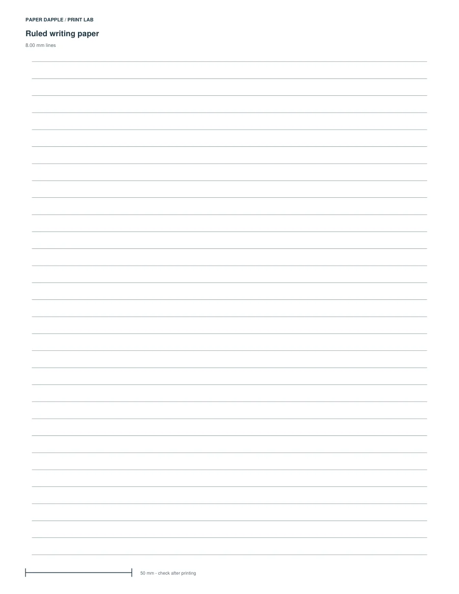Actual generated Make ruled writing paper example